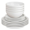Denby Cotton White 12 Piece Tableware Set Stacked