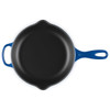 Le Creuset Signature Cast Iron Skillet with Metal Handle 23cm Lapis Top