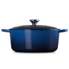 Le Creuset Signature Cast Iron Round Casserole 28cm Lapis Side View