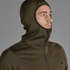 Pine Green Seeland Mens Power Fleece Jacket With Hood Up