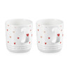  Le Creuset Stoneware Set of 2 Mugs Heart decal