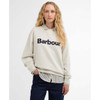 Cloud Marl Barbour Womens Hartland Crew Sweatshirt On Model
