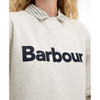 Cloud Marl Barbour Womens Hartland Crew Sweatshirt Logo Detail
