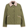 Bleached Olive/Ancient/Gardenia Barbour Womens Icons Cropped Liddlesdale Quilted Jacket