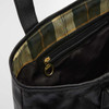 Black Barbour Womens Alder Leather Tote Bag Open