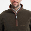 Dark Olive Schoffel Mens Berkeley 1/4 Zip Fleece Detail
