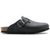 Black Birkenstock Boston Oiled Leather Clogs Side View