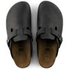 Black Birkenstock Boston Oiled Leather Clogs Side View Top View