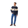 Navy Sand R.M. Williams Mens Heritage Rugby Top model