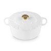 WHite Le Creuset 26cm Cast Iron Petal Casserole