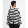 Cloud/Dark Navy Stripe Barbour Womens Layla Sweatshirt BACK