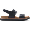 Black Combi Clarks Womens Arwell Glide Sandals Side View