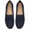 Navy Nubuck Clarks Womens Elliotte Sail Moccasin Shoes Top View