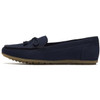 Navy Nubuck Clarks Womens Elliotte Sail Moccasin Shoes Side View