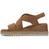 Tan Nubuck Clarks Womens Kidiki Sun Wedge Sandals Alternate Side View