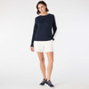 Navy Musto Womens Original Marine Crew Knit on model