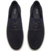 Navy Suede Clarks Mens Lockford Boat Shoes Top View