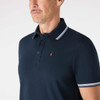 Navy Musto Mens Original Tipped Pique Polo collar