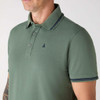 Pangea Green Musto Mens Original Tipped Pique Polo collar