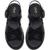 Black Leather Clarks Womens Orinoco3 Cross Sandals Top View