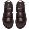 Dark Brown Leather Clarks Womens Orinoco3 Strap Sandals Top