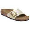 Graceful Pearl White Birkenstock Catalina Cushion Buckle Birko-Flor Sandals