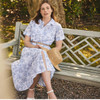Ink Blue Print Barbour Womens Wisteria Midi Dress Lifestyle