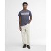Washed Navy Barbour Mens Thurford T-shirt on model
