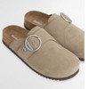 Taupe Suede Barbour Kyra Closed Toe Sandal buckle