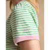 Green Stripe Joules Womens Erin Striped T-Shirt Sleeve Detail