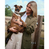 Dusky Green Dubarry Womens Delaney Wax Cotton Utility Jacket Lifestyle With Dog