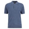 Denim Barbour Mens Muston Linen Blend Knitted Polo Shirt