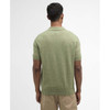 Laurel Green Barbour Mens Muston Linen Blend Knitted Polo Shirt Back