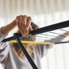 Black Joseph Joseph AirFrame 16m 3-Tier Clothes Airer Lifestyle In Use