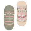 Cream/Pink/Green Joules Womens Bessie Invisible Socks 2 Pack