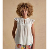 White Joules Womens Nolan Blouse On Model