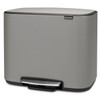 Mineral Concrete Grey Brabantia Bo Pedal Bin 3 x 11 Litre