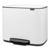 White Brabantia Bo Pedal Bin 3 x 11 Litre