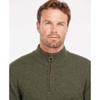 Dark Seaweed Barbour Mens Tisbury 1/2 Zip collar