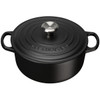Satin Black Le Creuset 28cm Cast Iron Round Casserole
