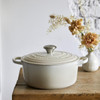 Le Creuset 22cm Cast Iron Round Casserole Dish Meringue