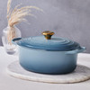 Le Creuset 29cm Cast Iron Oval Casserole Dish Chambray