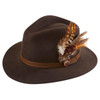 Brown Alan Paine Unisex Richmond Single Feather Felt Hat