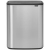 Matt Steel Fingerprint Proof Brabantia Bo Touch Bin 2x30 Litre