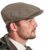 Loden Green Herringbone Tweed Schoffel Mens Countryman Tweed Cap On Model