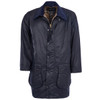 Navy Barbour Mens Border Wax Jacket