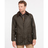 Olive Barbour Mens Classic Beaufort Wax Jacket On Model