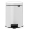 White Brabantia newIcon Pedal Bin 5 Litre Plastic Bucket