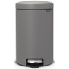 Mineral Concrete Grey Brabantia newIcon Pedal Bin 12 Litre Plastic Bucket