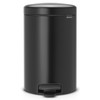 Matt Black Brabantia newIcon Pedal Bin 12 Litre Plastic Bucket